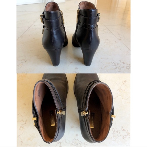 Louise et Cie Lo Ranier Brown Truffle Leather Heeled Booties/ Ankle Boots - Picture 9 of 17